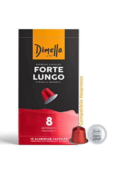 DİMELLO Cafea, DIMELLO, Capsule Forte Lungo, Prăjire închisă, 10 bucăți