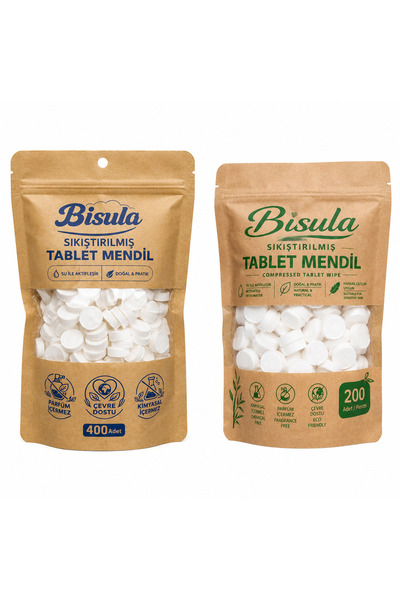 Bisula Compressed Tablet Wipes 600 Pieces 400+200 |   Multi-Purpose Cleaning ...