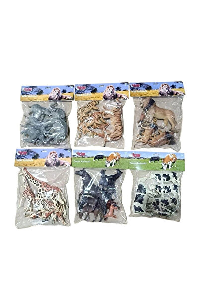 SORA GROUP Sh-P9904-07Al 6 Ast 7Pcs Lion-Tiger-Giraffe-Cow-Elephant(the Speci...