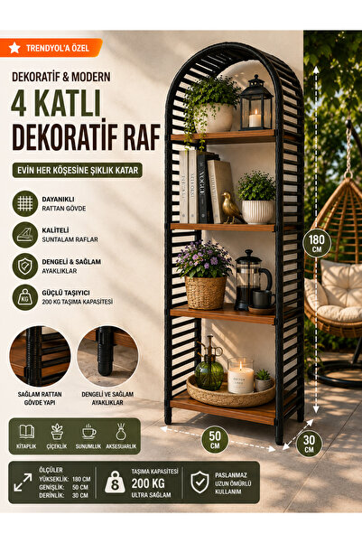 BİVA El Örgüsü İp Raf Çok Amaçlı Dekoratif Raf Ünitesi Kahve Köşesi Kitaplık ...