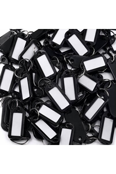 olimbera store Plastik Anahtarlık Siyah Renk Kimlik,Pvc (100) Adet