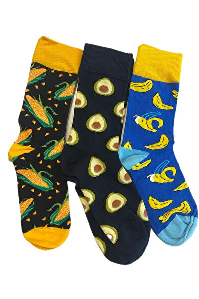 TMR Quality Comfortable Breathable Fruit-Patterned Unisex 3-Piece Socks (Size...