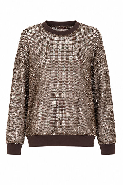 Özge Özgenç Sequin Mesh Sweatshirt