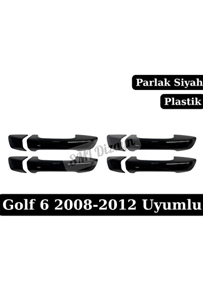 SML Dizayn VW Golf 6 Uyumlu Kapı Kolu Kaplama Seti - Parlak Siyah Piano Black...