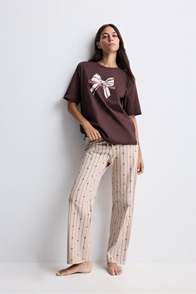 LEFTIES Baskılı pijama takımı