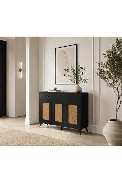 Palma homez دولاب خشب أسود 95×120×35 سم