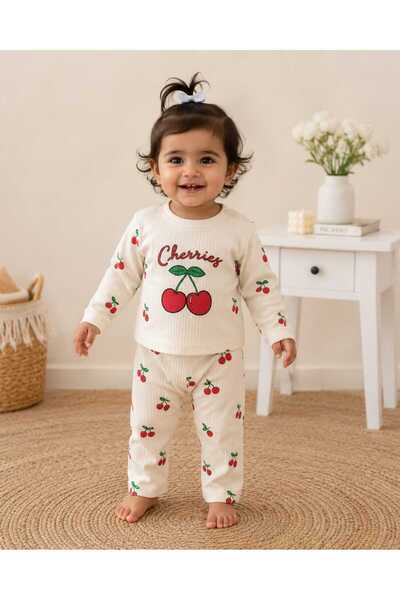 fatitto Girl's Figured Cotton Set