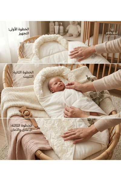 Generic Brand Luxury Newborn Baby Bed |   Handmade Quilted Cotton Floral Baby Swaddle Blanket for 0-3 Months |   Soft and Breathable Baby Sleep Sack Baby Carrier Sleeping Bag
