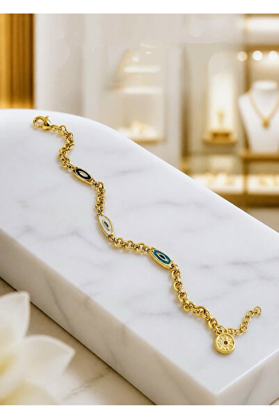 Reyna Steel Altın Çağı Yaşatan Çelik Takılar Luxury Series Evil Eye Bracelet ...