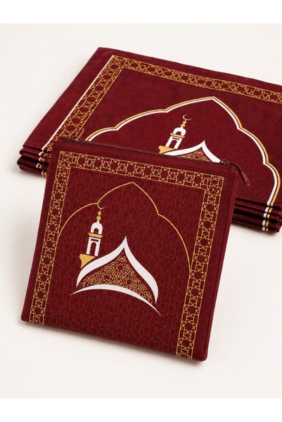 AKPİYYER Printed Patterned Pocket Prayer Mat, Dowry, Umrah, Mevlüt, Travel Prayer Mat, Bag-Sized Prayer Mat