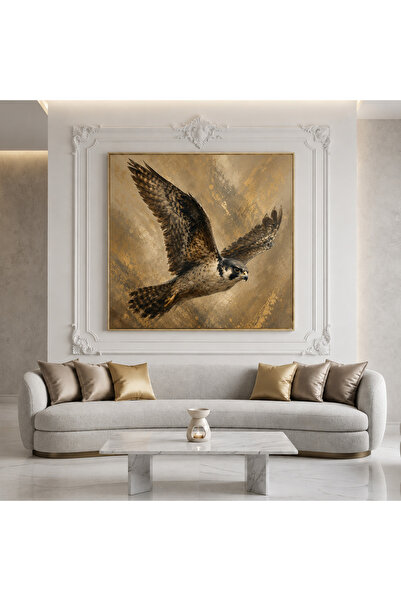 Ghaith Store Luxury Golden Royal Falcon Canvas Painting Modern Wall Art for C...