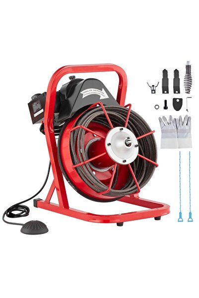 OMS Sarpe electric pentru desfundat tevi, 250 W, 4 x capete taiere, Lungime 1...
