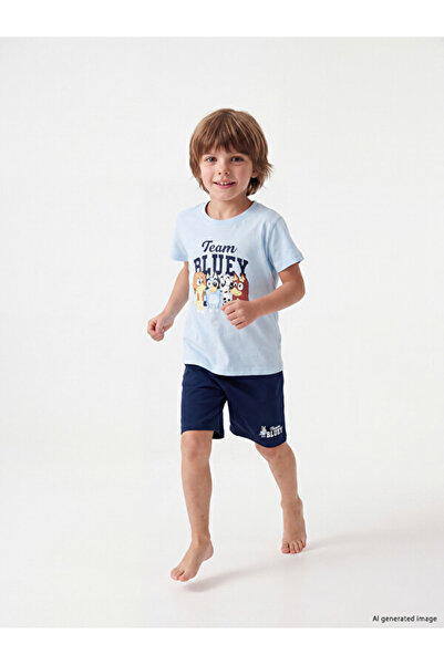 LC Waikiki Rmz Gi̇yi̇m Farkiyla Bluey Printed Boys' Pajama Set