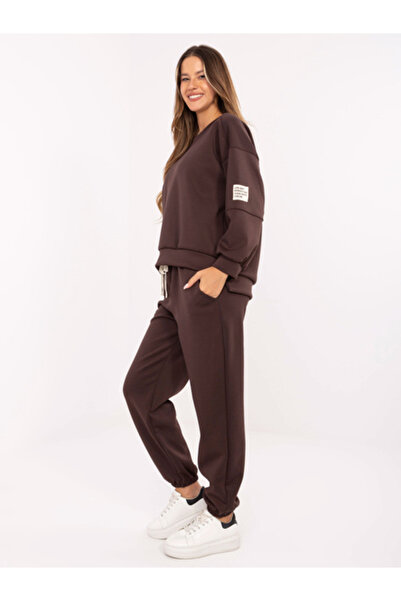 Italy Moda Women's Suit Long Sleeve, Elastic Cuffs, ITALY MODA, Brown Casual