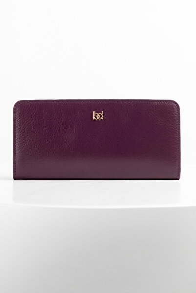 BAYDERİ Corisa Women's Leather Wallet Purple