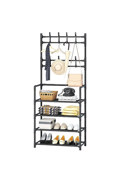Generic Brand Cuier metalic 2-in-1, 60 x 26,5 x 154 cm.cu suport pentru panto...