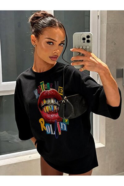 Generic Brand Colorful Lips With PICTURE ME ROLLIN Text,back to school,short ...