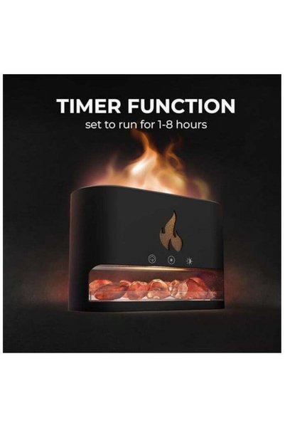 Generic Flame Diffuser Essential Oil Fire Diffuser with Waterless Auto-Off Protection - 4 Colors Lights, 250 ml Aromatherapy Portable Diffuser for Home, Office, Bedroom (Black)