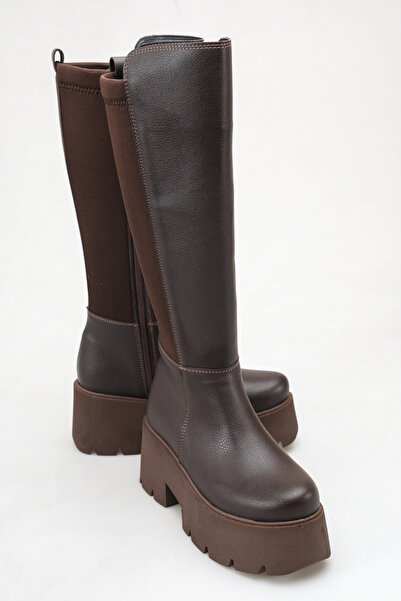 Solo Bag Women's Daily High Wedge Sole Scuba Fabric Flat Heeled Boots