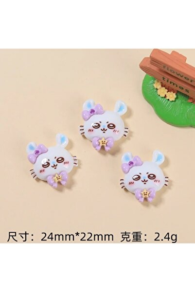 Choice A 3PCS 20PCS CHIIKAWA DIY Art Charm 3D Resin Kawaii Handmade Cream Glu...