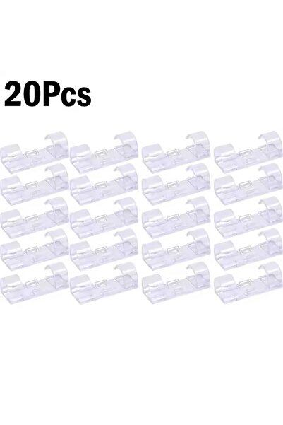 Choice10 20X-Transparet Cable Clips Organizer Drop Wire Holder Cord Managemen...