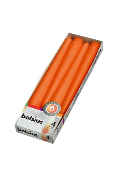 Bolsius Set 3 x 4 Lumanare Conica Portocalie