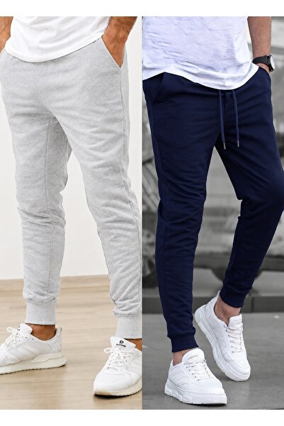TORUK MAKTO Set of 2 Unisex Ribbed Leg Sweatpants Jogger Comfortable Fit Dail...