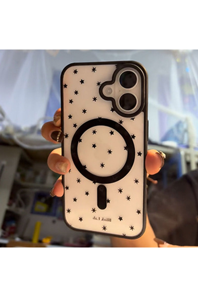 Choice6 iPhone 16 only Phone Case Full Screen Black Stars For Magsafe Wireles...