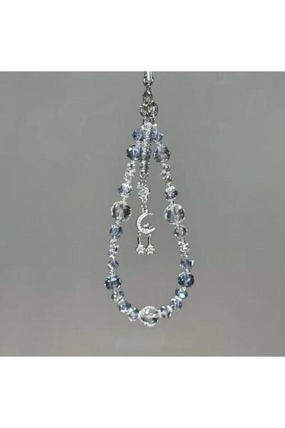 Choice1 A1 ☭Y2K Style Crystal Beaded Phone Lanyard, Butterfly & Moon Key Char...