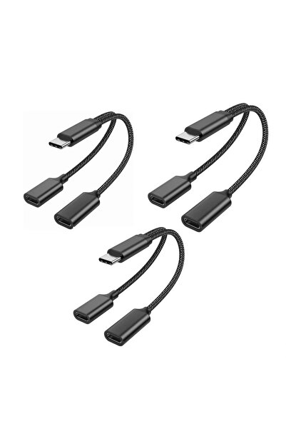 Choice Other black 3pcs 2-in-1 USB-C Male Connector to Dual USB-C Female Conn...
