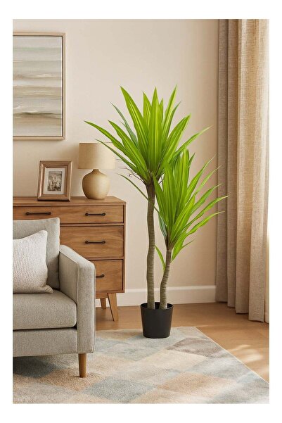 DRAMA HOME Artificial Dracaena Tree, 160 cm Tall – Natural Green Leaves with ...