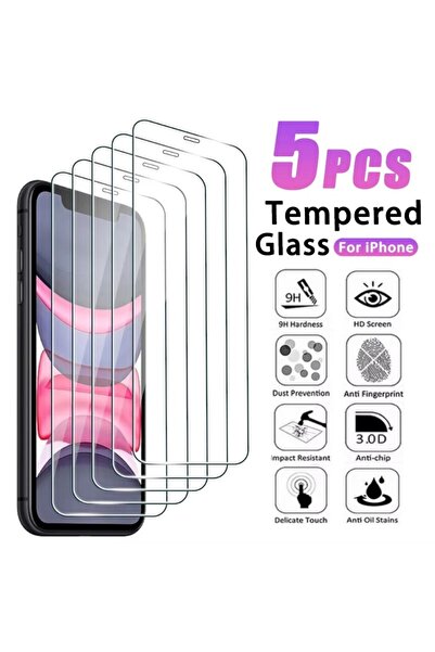 Choice18 iPhone 14 5PCS Transparent Tempered glass 5Pcs Tempered Glass Film F...
