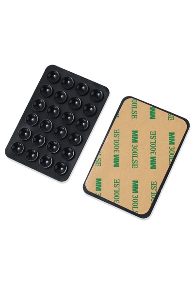 Choice1 Black Square Silicone Mobile Phone Fixed Suction Cup Adhesive Back Br...