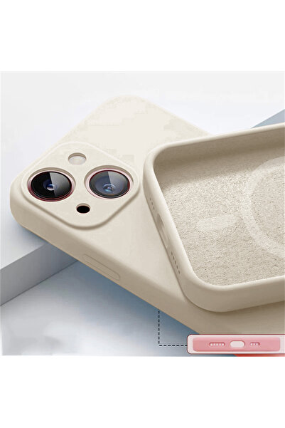 Choice46 iPhone 14 Pro White Magnetic Liquid Silicone Case For Iphone 14 13 1...