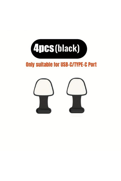 Choice1 Black 4pcs 2/4PCS Silicone Dust-Proof Plug Tablet Black/Transparent U...