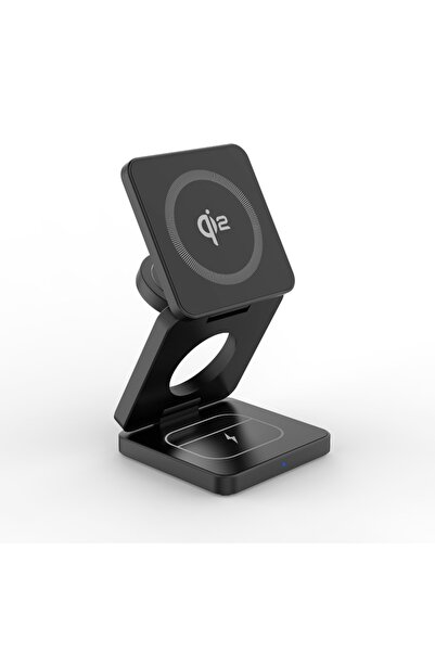 Choice VIKEFON black QI2 15W 3 IN 1 Magnetic Wireless Charger Stand For iPhon...