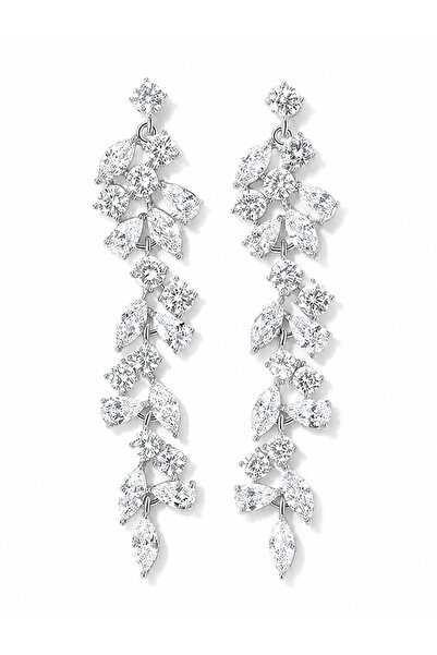 Generic Brand Women's Long Dangle Earrings, Elegant Sparkling Leaf Cluster Dr...