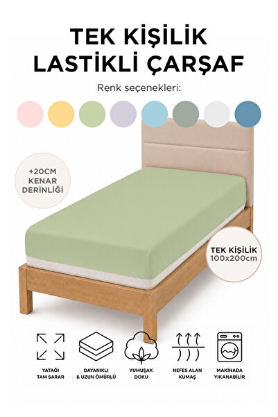100x200 PAMUKLU LASTİKLİ ÇARŞAF - TEK KİŞİLİK - RANFORCE