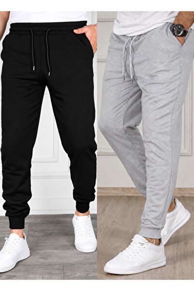 TORUK MAKTO Set de 2 pantaloni de trening unisex cu tiv cu nervuri Jogger, cu...