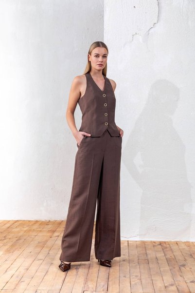 KASHA 25YY009 TENCEL HALTER YAKA YELEK