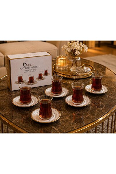 DİLAY HOME **Dilay Home 6-Person 12-Piece Tea Set – 6 Tea Cups & 6 Patterned ...
