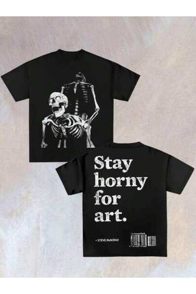 kai22 Double-Sided Printing, Art - Inspired Skeleton Graphic Tee,Casual Digit...