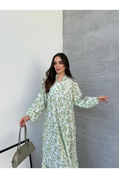 JESSE STORY Women's Floral Patterned Dress Code: Js26Ci̇cekli̇elbi̇se-001 (Unlined) 137-141 cm