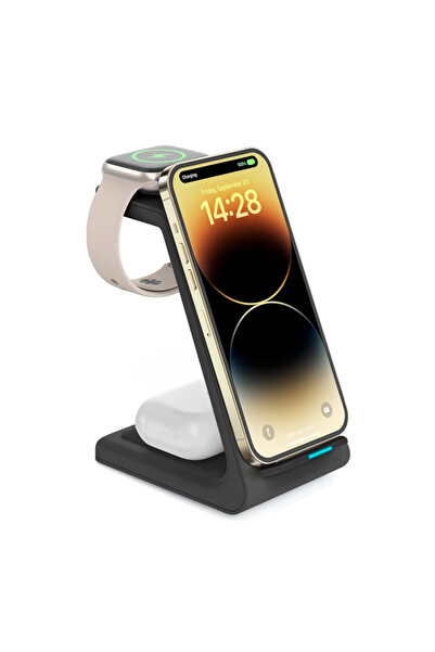 E-BODA Stație de încărcare wireless 3 în 1, universală, încărcare rapidă, com...