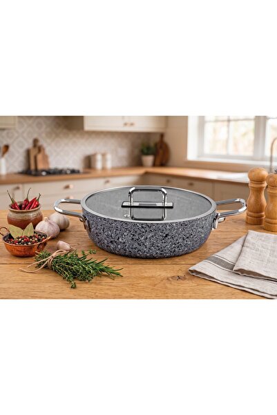 Zest Peakstone Flat Pot 28 cm Gray