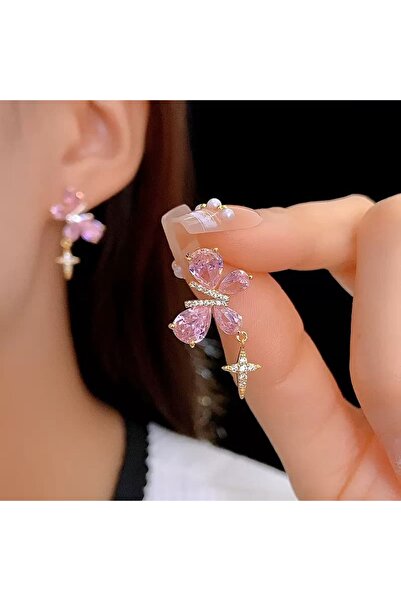 Heda Jewelry Pink Butterfly Küpe
