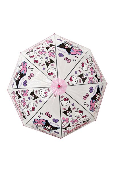 Zâna Casei Umbrelă transparentă automată tip baston cu model Hello Kitty pent...