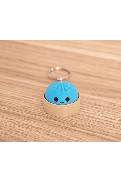 Clicker Çin Mantısı Stres Oyuncağı Anahtarlık - Tıklamalı Dumpling Pop-It Çanta Süsü & Hediyelik