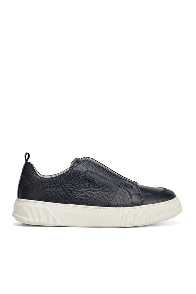 Tergan Lacivert Hakiki Deri Erkek Sneaker - E26I1AY57748-A38