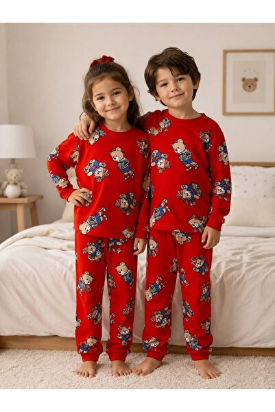 byalisdmr Unisex Children's Pajama Set 100% Cotton Single Jersey Fabric with ...
